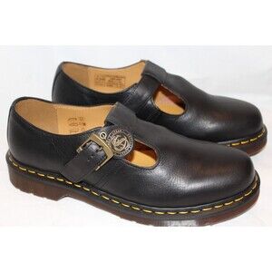Dr Martens Women's T-BAR Regency Leather Mary Jane Shoes BLACK NIB SZ 11 $170